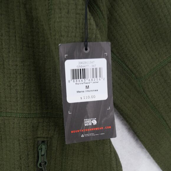 NEW Mountain Hardwear Men's Medium Explore Fleece Jacket, Surplus Green - Picture 6 of 16